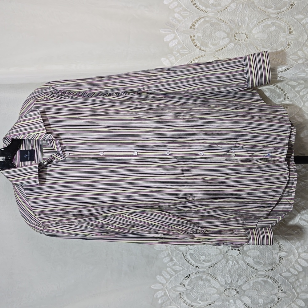Tailorbyrd Collection Striped Dress Button Down Shirt sz Large